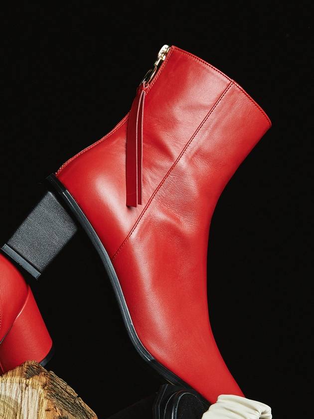 꼼므지 블랙 라벨 베이직 부츠 레드