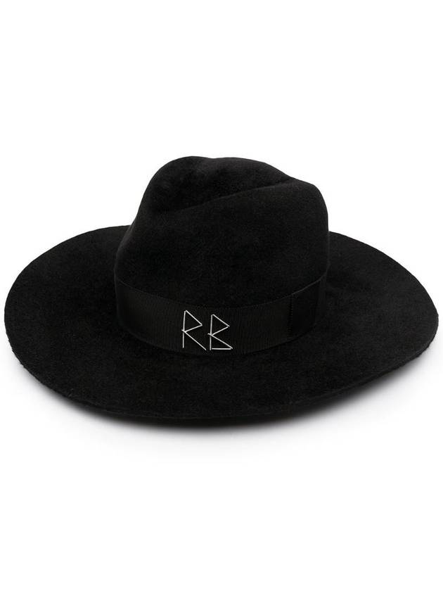 RUSLAN BAGINSKIY FDR033BLACK 크리스털과 진주가 달린 페도라 모자