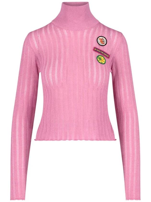 Cormio Anna 배지 패치 하이넥 스웨터 ANNA_PINK