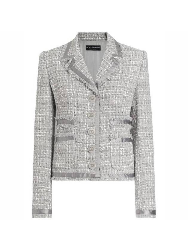 돌체앤가바나 숏 싱글 브레스티드 라메 부클레 재킷 F27DITFQOABS8100