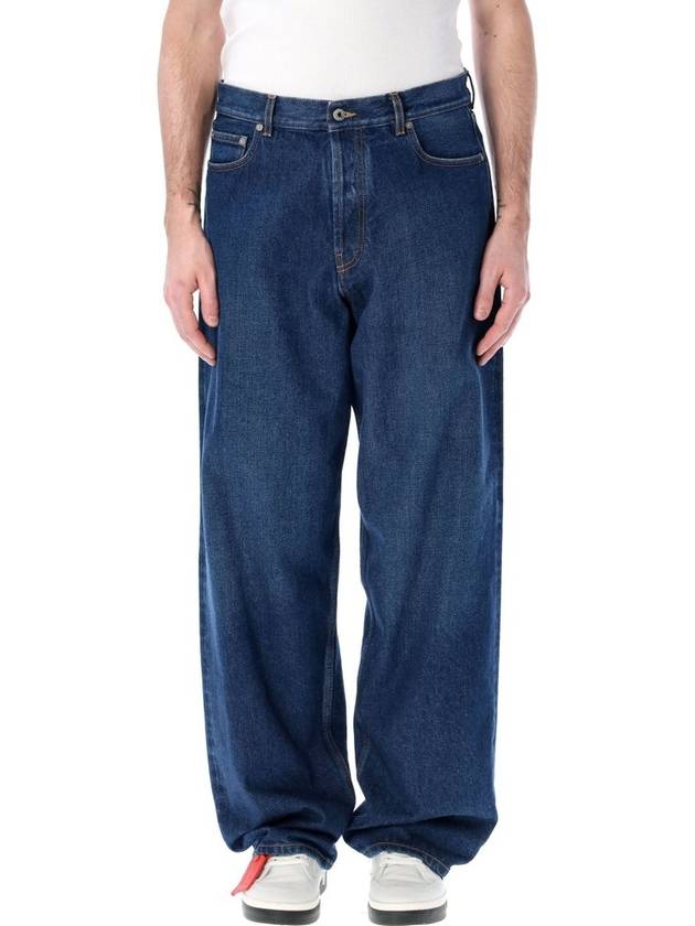 Off-White 로고 패치 와이드 레그 진