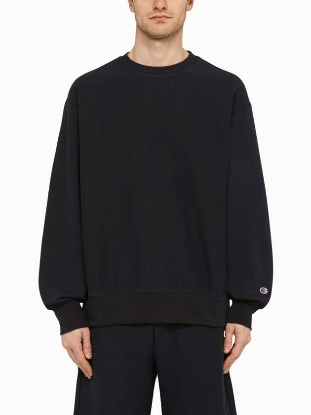 Champion Blue cotton blend crew-neck sweatshirt