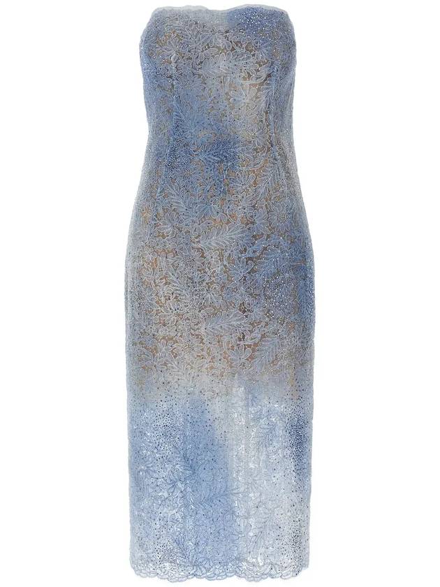 Ermanno Scervino 데님 프린트 레이스 뷔스티에 미디 드레스 D462Q394CTEHQ_S4217