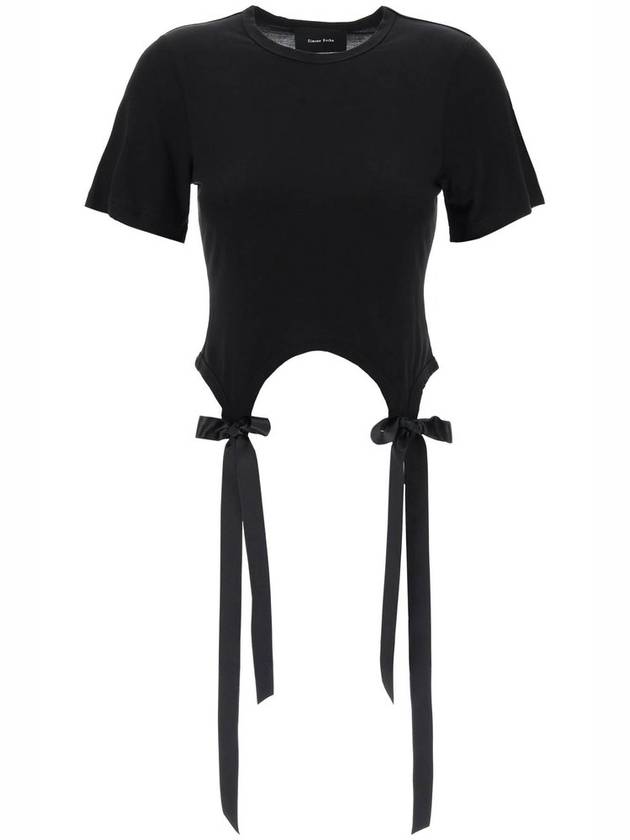 시몬 로샤 보우 디테일 크루넥 티셔츠