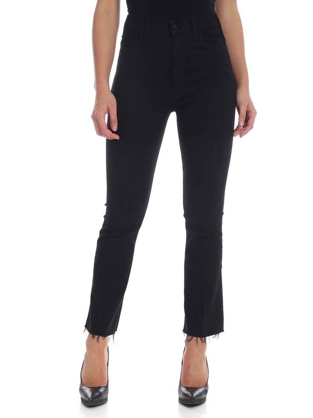 Mother Hustler Ankle Fray pants in black