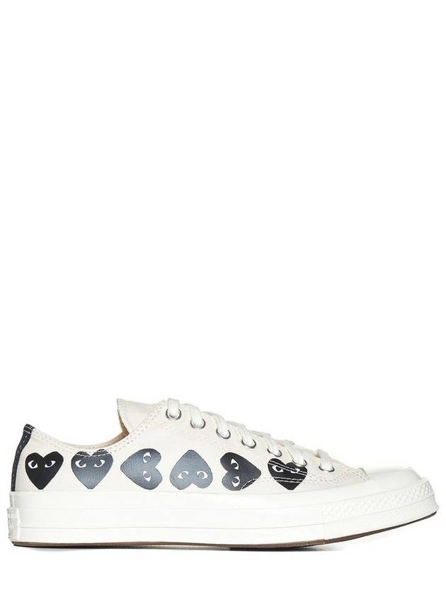 Comme des Garcons 플레이 X 컨버스 척 70 하트 프린트 레이스업 스니커즈