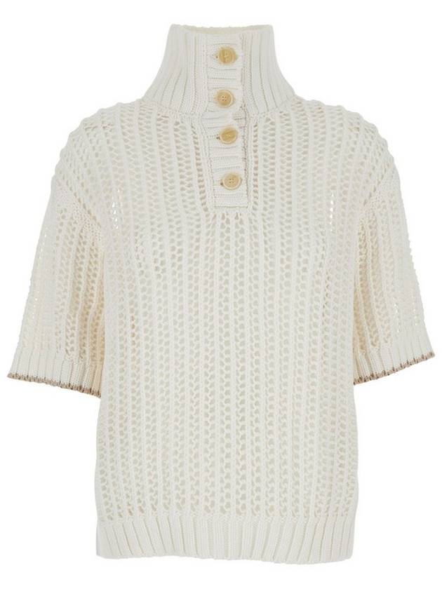 브루넬로 쿠치넬리 오픈워크 반팔 상의