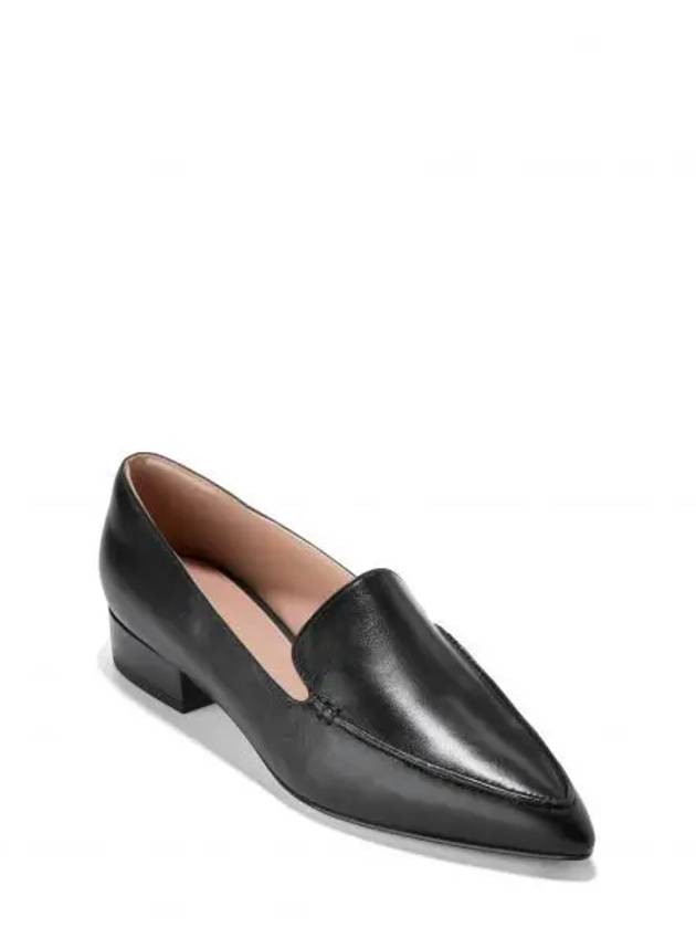 우먼 콜한 발렌티나 포인트 토 로퍼 블랙 레더 9949461