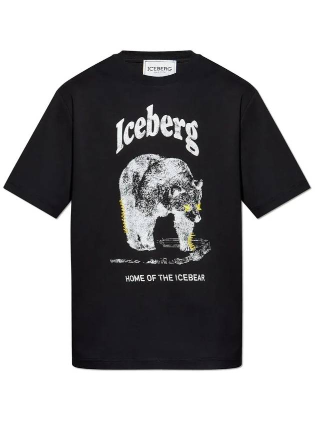 Iceberg 로고 프린트 크루넥 티셔츠 25EI1P0F0256307_9000