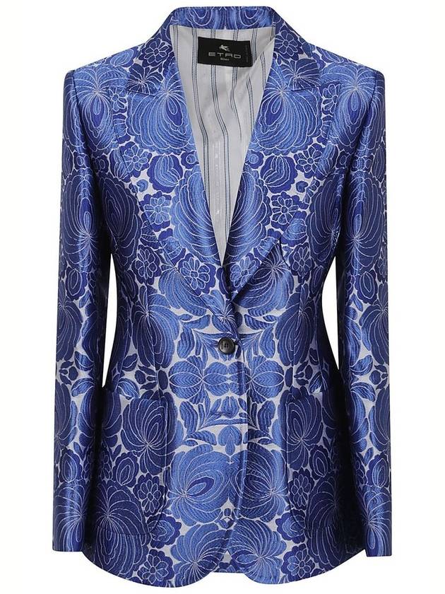 Etro 플로럴 프린트 싱글 브레스티드 블레이저