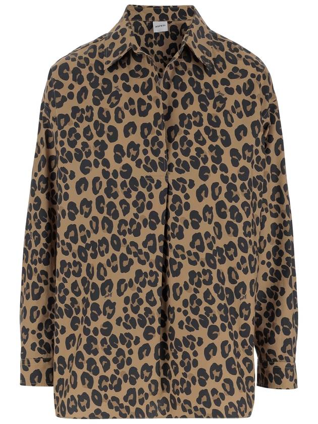 아스페시 여성 레오파드 셔츠 브라운