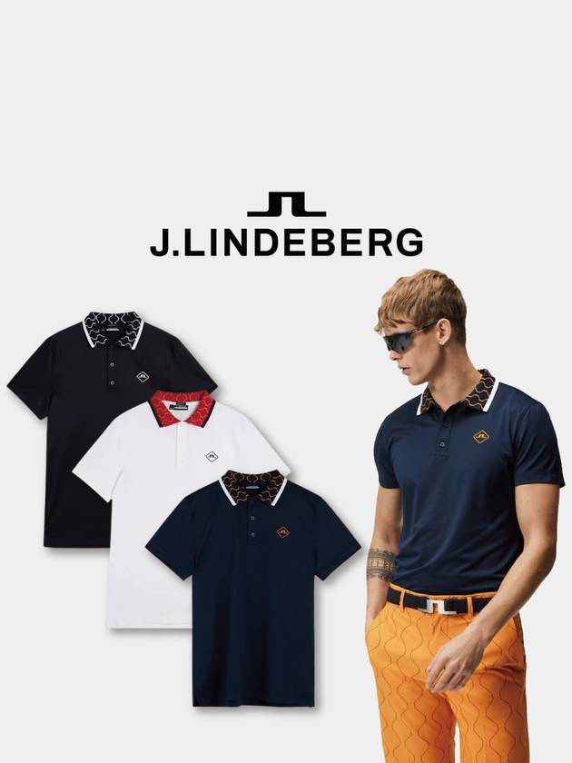 제이린드버그 남성 골프반팔 글렌 레귤러핏 폴로 GMJT07614