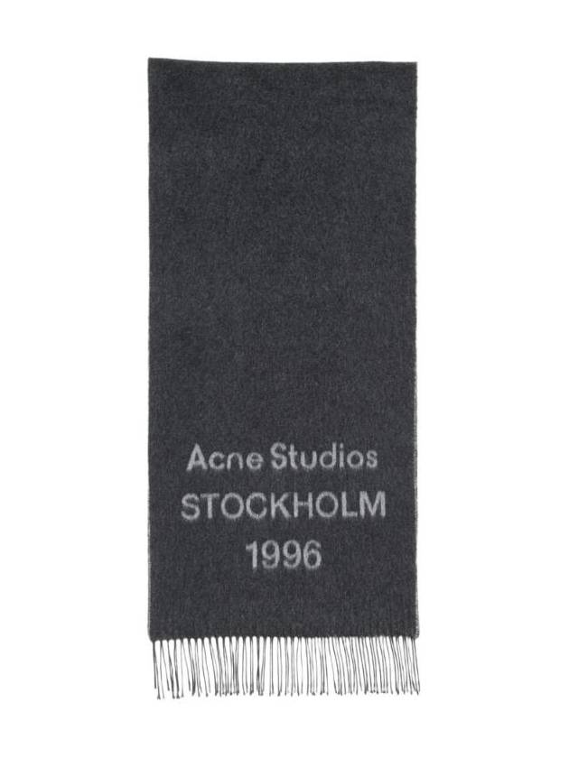 아크네 스튜디오 로고 스카프 와이드 블랙 화이트 CA0398 J83