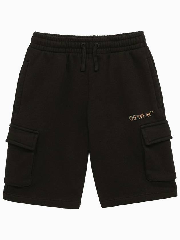 오프화이트 키즈 스케치 로고 코튼 쇼츠 블랙