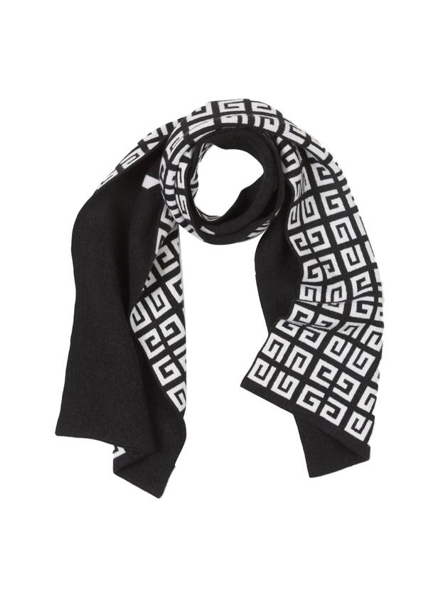 지방시 리버서블 로고 니트 머플러 블랙