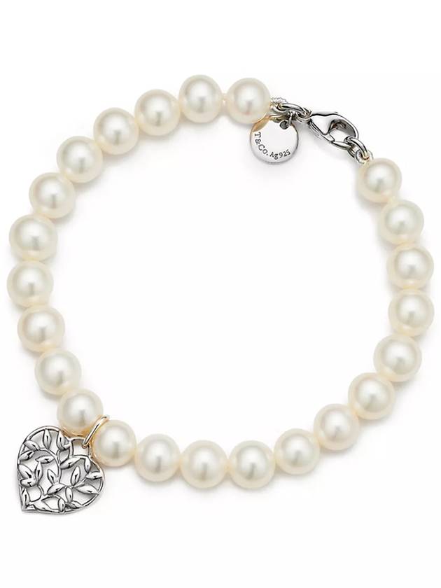 티파니앤코 올리브 리프 하트 진주 팔찌 브레이슬릿 60151625