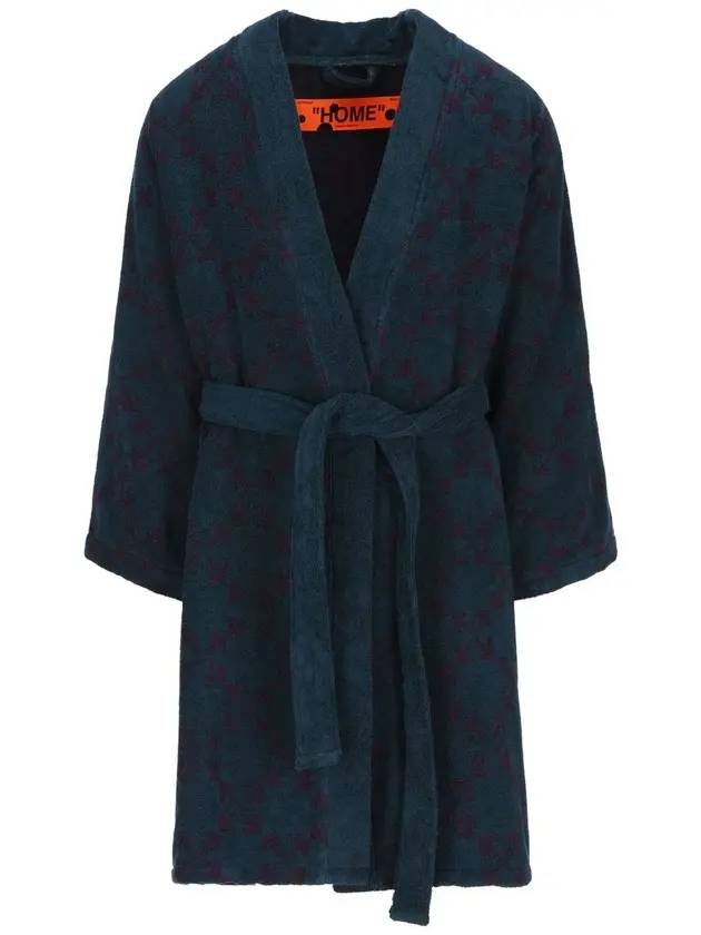 오프화이트 애로우 패턴 베스 로브 라운지 웨어