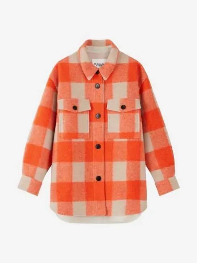 W 이자벨 마랑 하벨리 체크 코트 오렌지 23SS W Isabel Marant Harveli Check Coat Orange 23SS