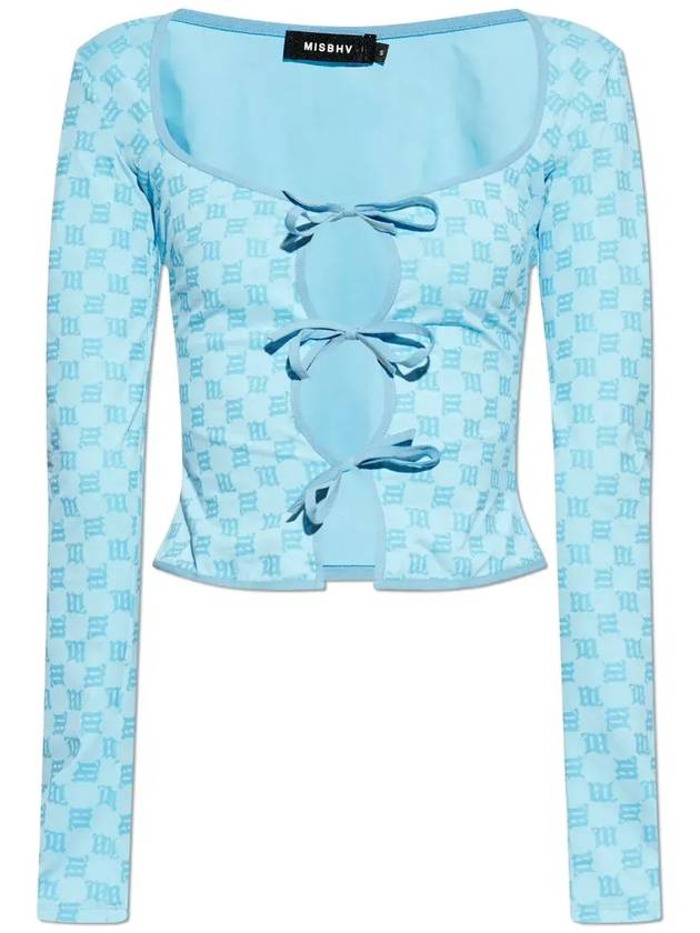 Misbhv 모노그램 보우 디테일 탑 250W1160_BLUE