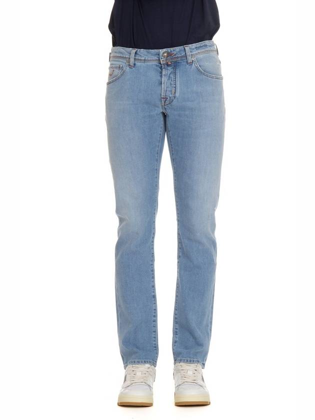 Jacob Cohen 로고 패치 스트레이트 레그 진