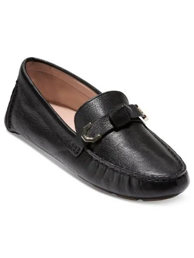 우먼 콜 한 Evelyn 보우 드라이버 로퍼즈 단화 스니커즈 블랙 레더 3397202