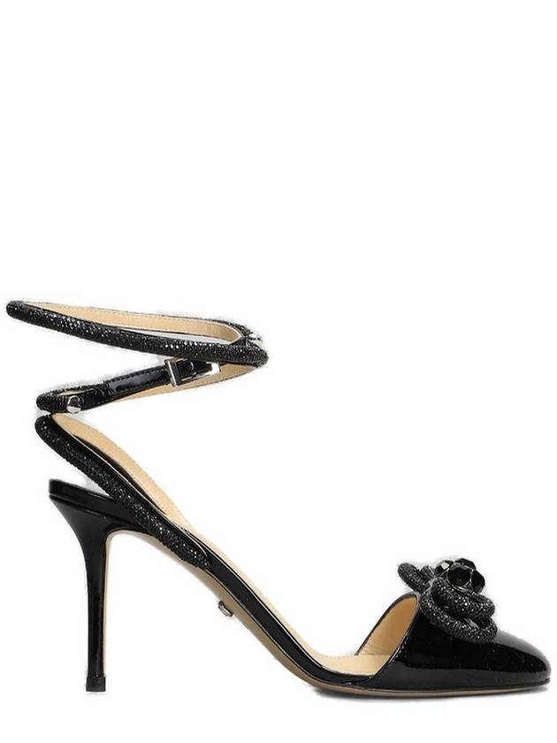 Mach & Mach 더블 보우 장식 라운드 토 펌프스