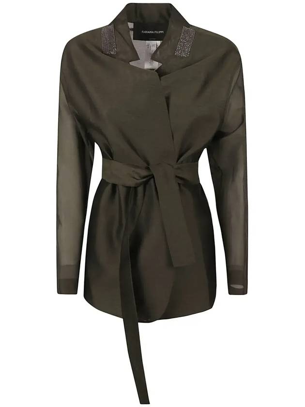 Fabiana Filippi 타이 웨이스트 긴소매 재킷 GCD273B595I810_6148