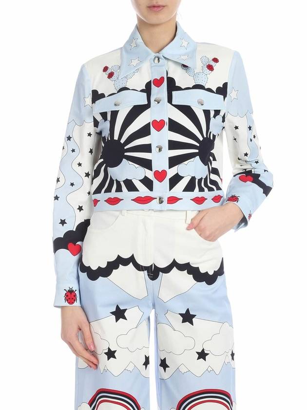 Vivetta Nonantola jacket in light blue with prints