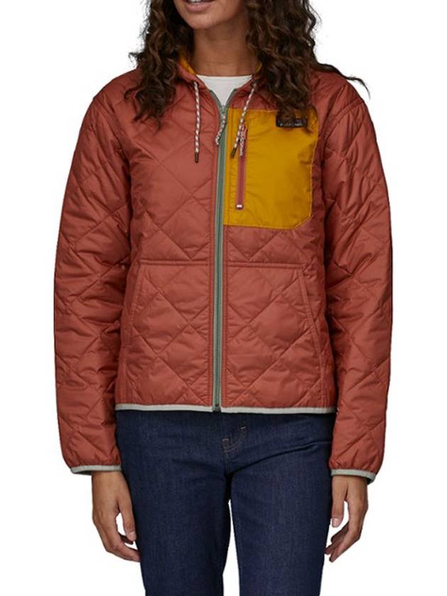 파타고니아 여성 다이아몬드 퀼티드 봄버 후디 자켓 집업 패딩 재킷 Burl Red