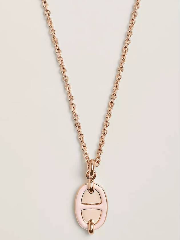 HERMES 에르메스 Mini Maillon 네크리스 펜던트 목걸이 로즈 rose candeur 로즈골드 H100053FOD2