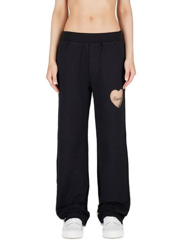 Dsquared2 로고 아플리케 스트레이트 레그 트랙 팬츠