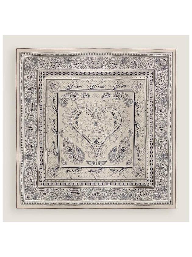 에르메스 슈발 드 하트 반다나 숄 140 나뛰렐 블루 마린 보르도 H244259S03