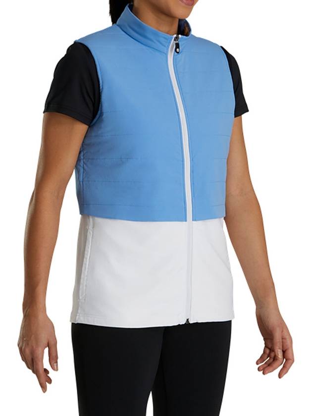 풋조이 여성 레이어드 인슐레이티드 베스트 골프 집업 조끼 Light Blue