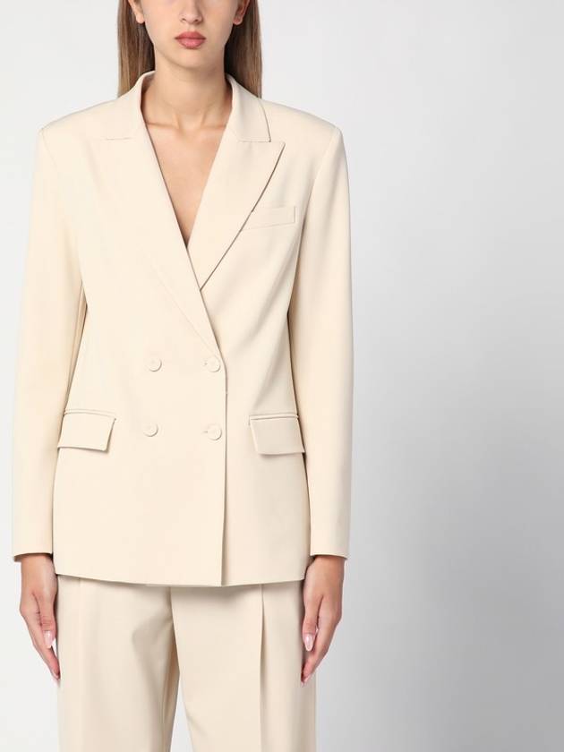 Federica Tosi Butter-coloured double-breasted jacket in wool blend