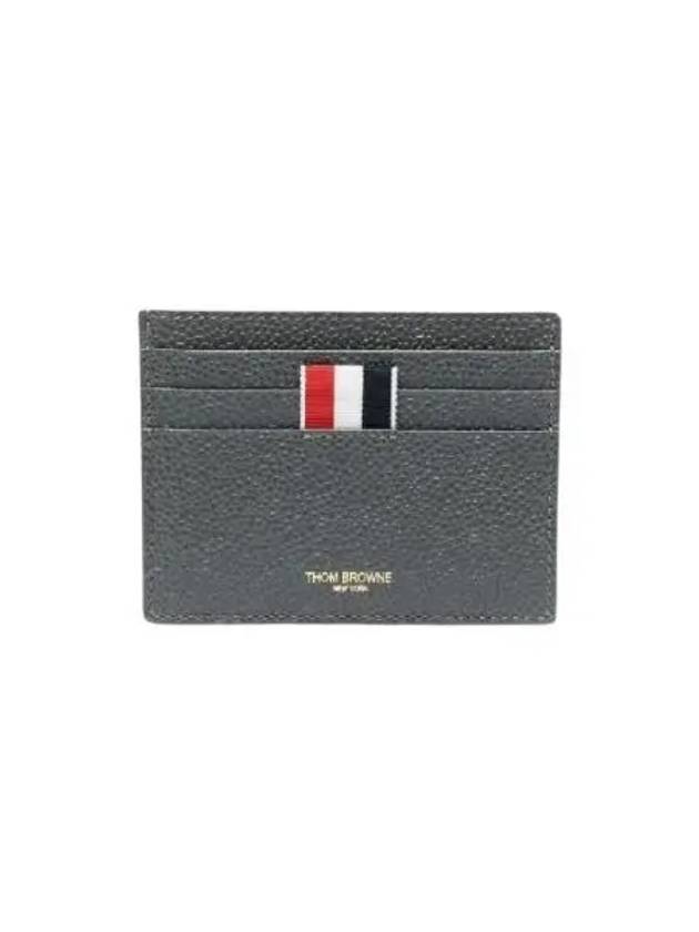 톰브라운 페블 카프스킨 사선 노트 카드 홀더 다크 그레이 네이비 버전 Thom Browne Pebble Calfskin 4 Bar Applique Note Card Holder Dark Grey Navy Ver.