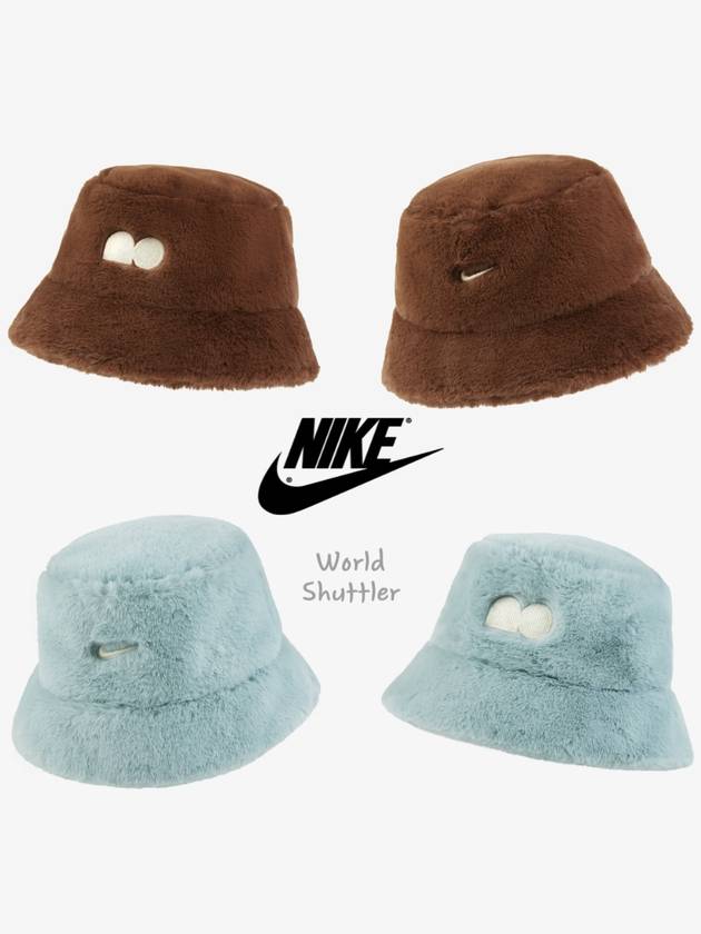 나이키 나오미 오사카 여성 양면 겨울벙거지 퍼버킷햇 모자