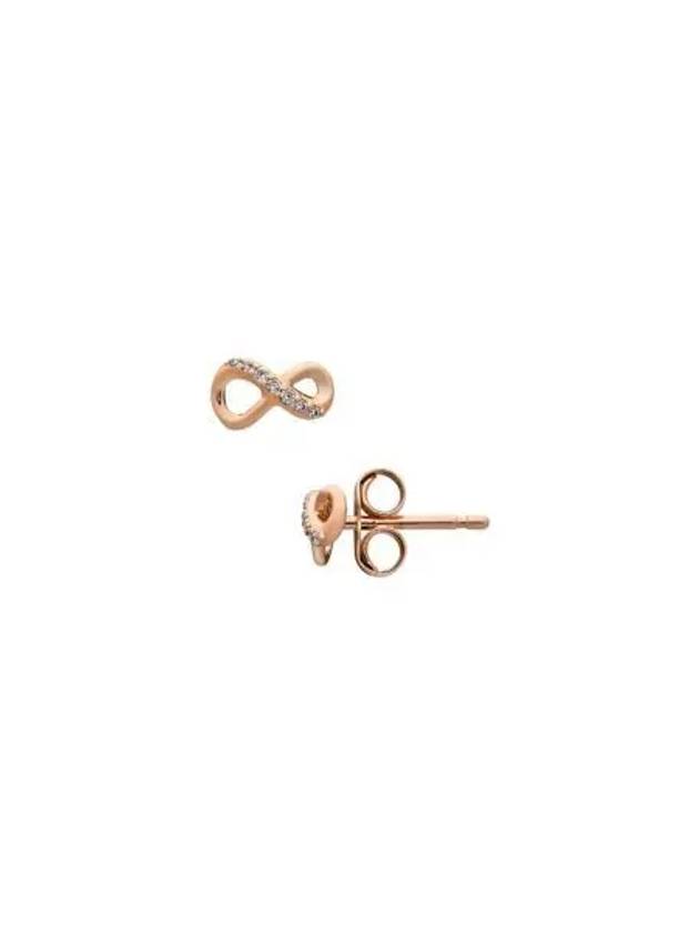 W 판도라 스파클링 인피니티 스터드 이어링 로즈 골드 플래팅 클리어 W Pandora Sparkling Infinity Stud Earrings Rose Gold Plated Clear