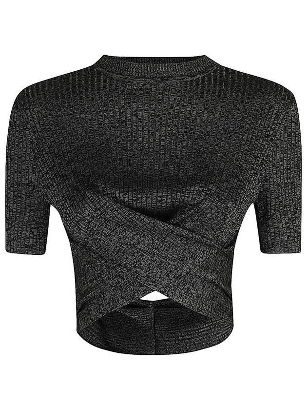 Moschino Jeans 크로스오버 골지 니트 크롭 탑