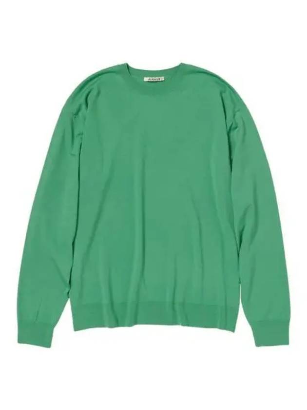 오라리 슈퍼 하이 게이지 울 니트 P O 제이드 그린 Auralee Super High Gauge Wool Knit P O Jade Green