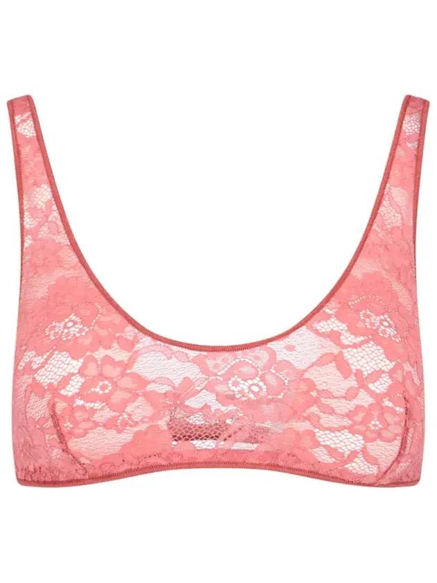 Oseree 플로럴 레이스 크롭 스포츠 브라 OPB221_BLUSHPINK