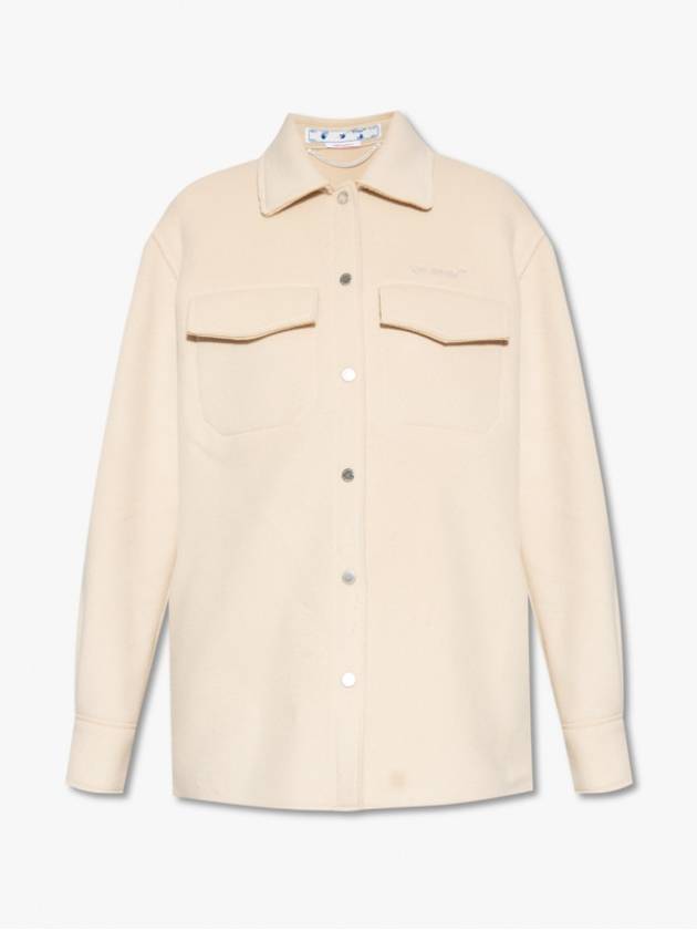 Off White cream Wool shirt jacket 오프화이트