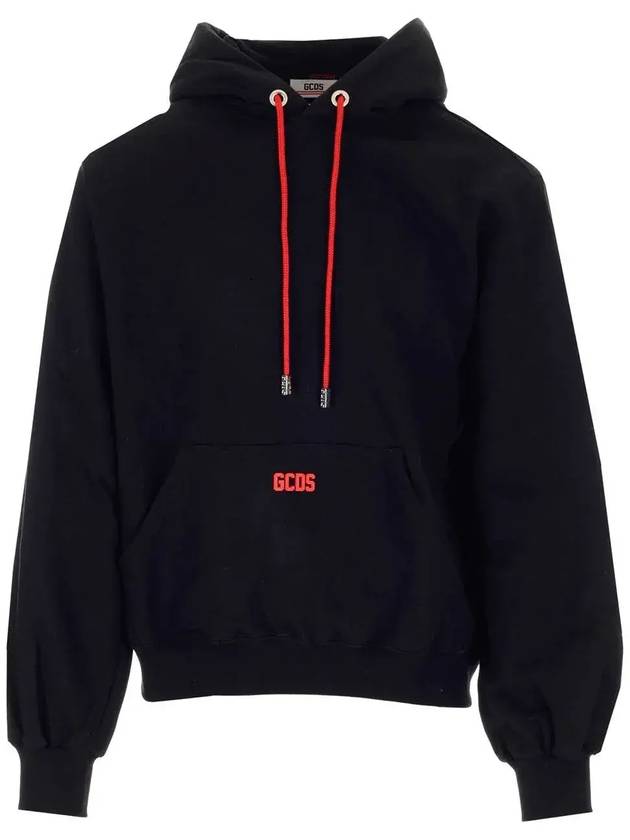GCDS 로고 패치 드로스트링 후디 CC94M021002_02BLACK