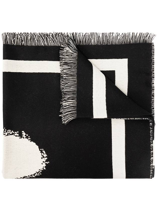 알렉산더 맥퀸 투톤 울 머플러 블랙