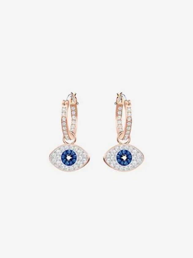 W 스와로브스키 심볼릭 후프 이어링 블루 로즈 골드 플래팅 W Swarovski Symbolic Hoop Earrings Blue Rose Gold Plated
