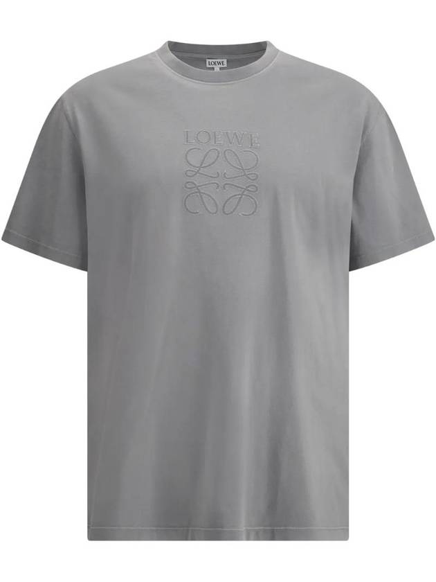 로에베 애너그램 자수 반팔 티셔츠 그레이