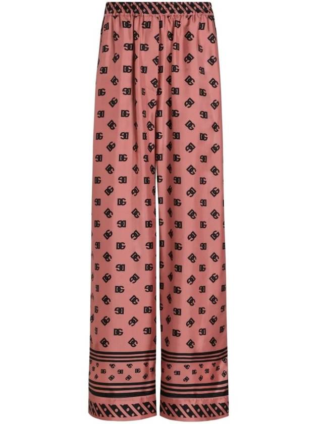 돌체앤가바나 로고 프린트 팔라초 팬츠 FTAMPTGDCVJ