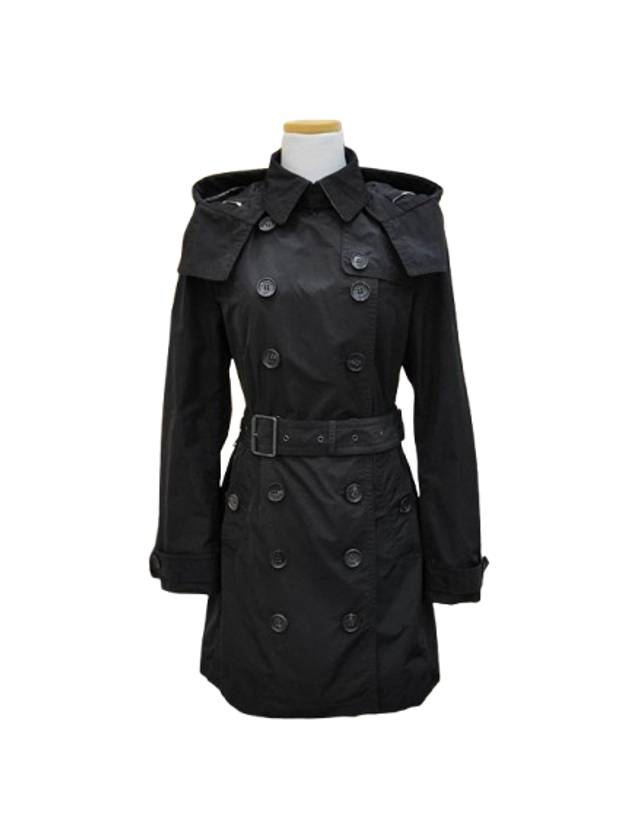 버버리 브릿 클래식 후드 여성 트렌치코트 블랙 38