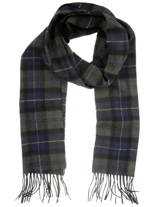 Barbour 타탄 패턴 프린지 스카프