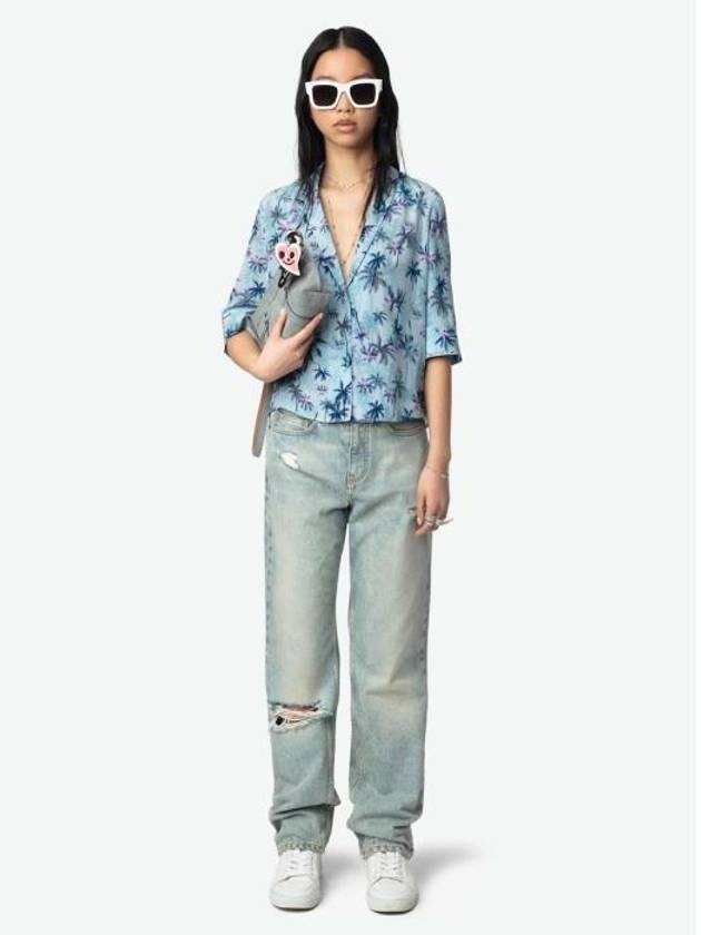 쟈딕앤볼테르 Telmos Resort 프린트 실크 블라우스