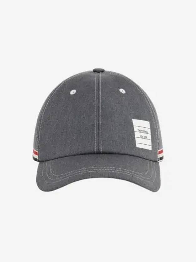 톰브라운 타이프라이터 클로스 콘트라스트 스티치 6 패널 베이스볼 캡 미디움 그레이 Thom Browne Typewriter Cloth Contrast Stitch 6 Panel Baseball Cap Medium Grey